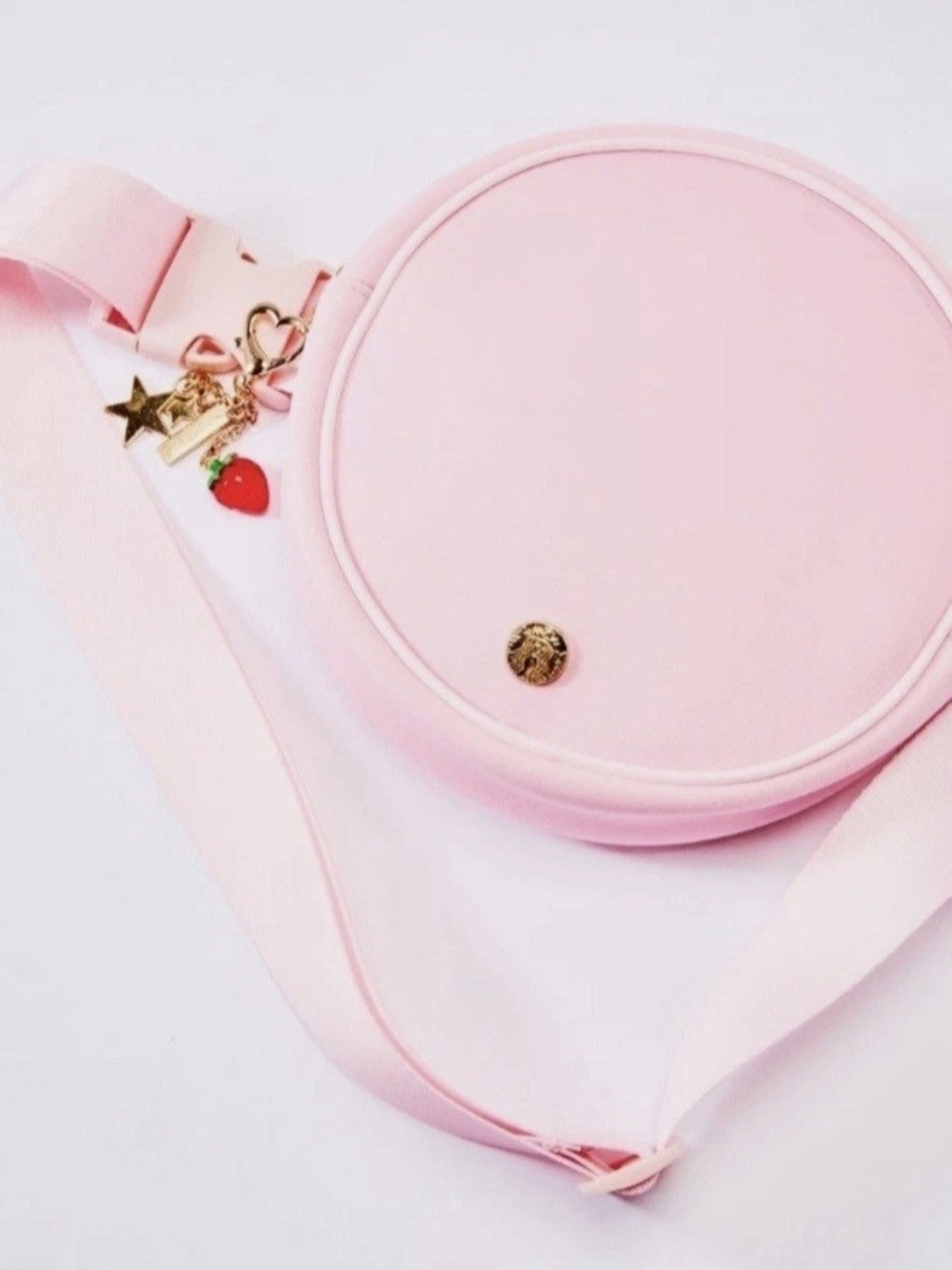 Starbucks Round Pink Crossbody Bag with Charm Accents